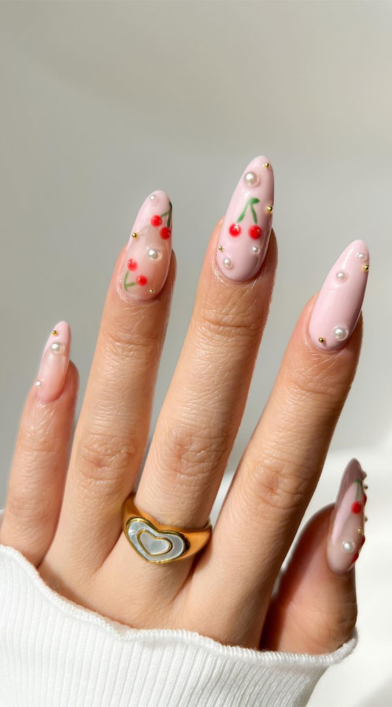 40 Spring Nail Ideas To Brighten Your Look : Cheery & Pears Nails