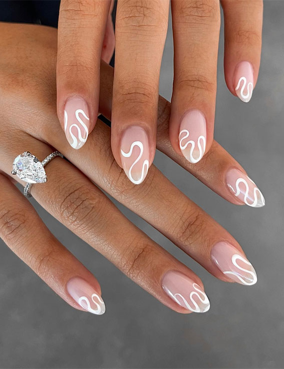 40 Spring Nail Ideas To Brighten Your Look : Squiggle Tips
