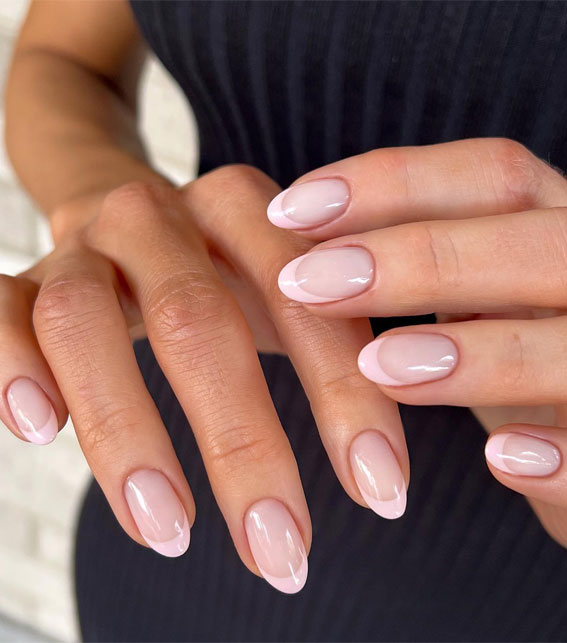 40 Spring-Inspired Nail Designs : Classic Nude Pink French Tips