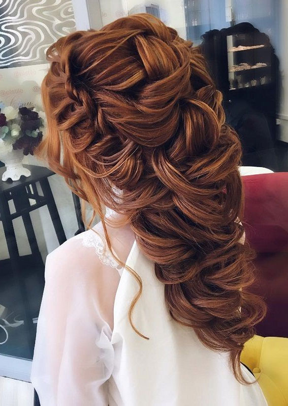 Hairdos To Steal The Spotlight On Every Special Occasion : Copper Hair with Side Braid Boho Vibe