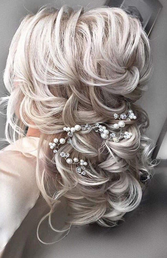 Hairdos To Steal The Spotlight On Every Special Occasion : Platinum Hair with Swept Back Upstyle