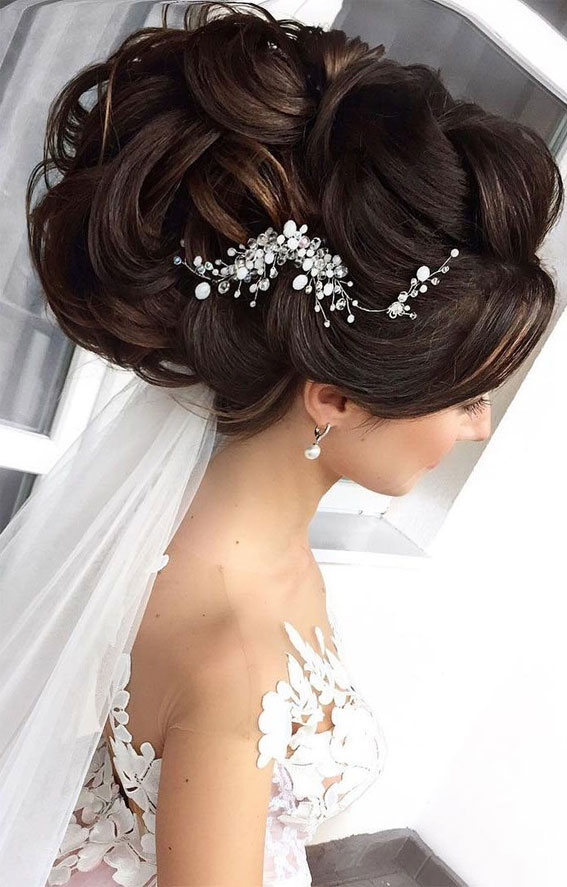 Hairdos To Steal The Spotlight On Every Special Occasion : Glam Dark Hair Swept Back Updo