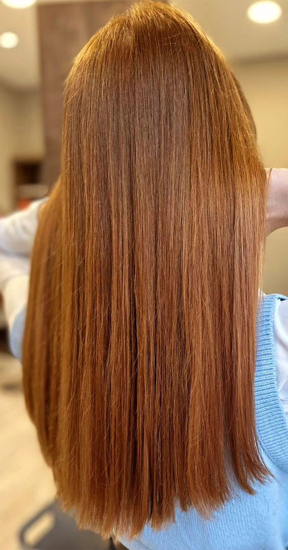 22 Trending Hair Colours 2024 To Refresh Your Current Look : Sleek Ombre  Copper