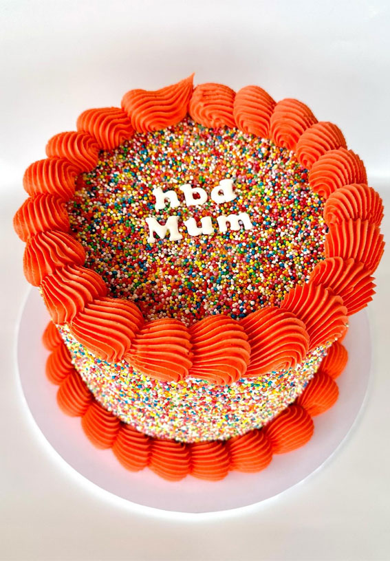 25 Sprinkle Cake Ideas to Sweeten Your Celebration : Colourful Sprinkle Birthday Cake for mum