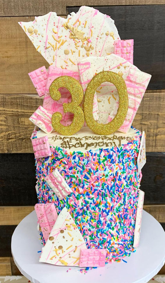 25 Sprinkle Cake Ideas to Sweeten Your Celebration : 30th Birthday Cake