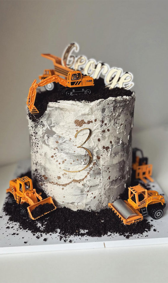 25 Excavating Digger Birthday Cake Ideas : Digger Delight for 3rd Celebration
