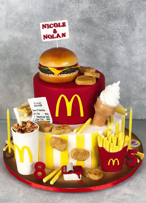 McDonald's cake, McDonalds cake, mcdonalds cake ideas, mcdonalds cake design, McDonald's birthday cake, McDonald's themed cake, mcdonalds birthday cake
