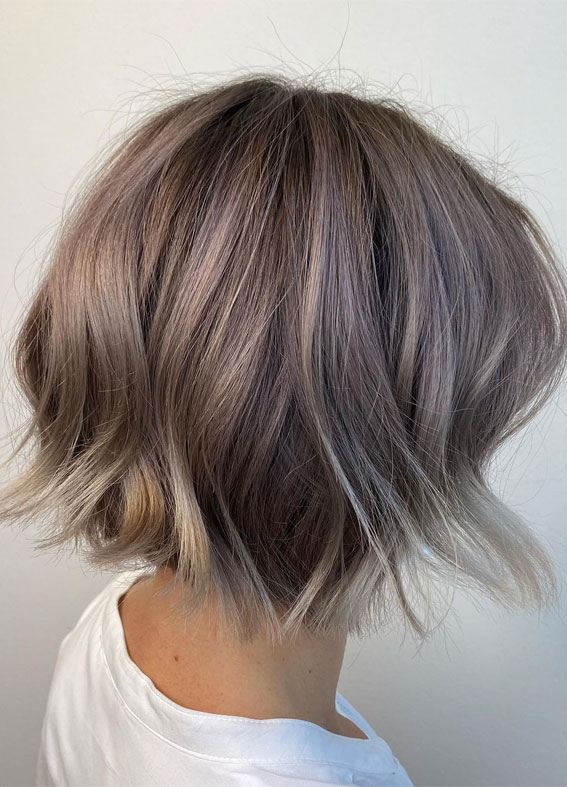 25 Trendy Mushroom Blonde Hair Colour Ideas for a Modern Look : Hint of Purple