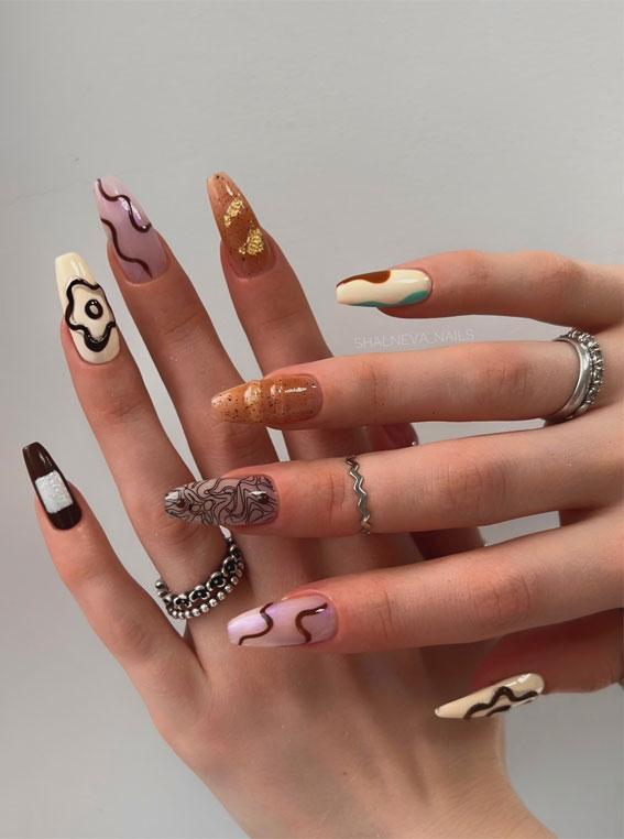 40 Cute Spring Nail Designs to Brighten Your Look : Bohemian Spring Vibe