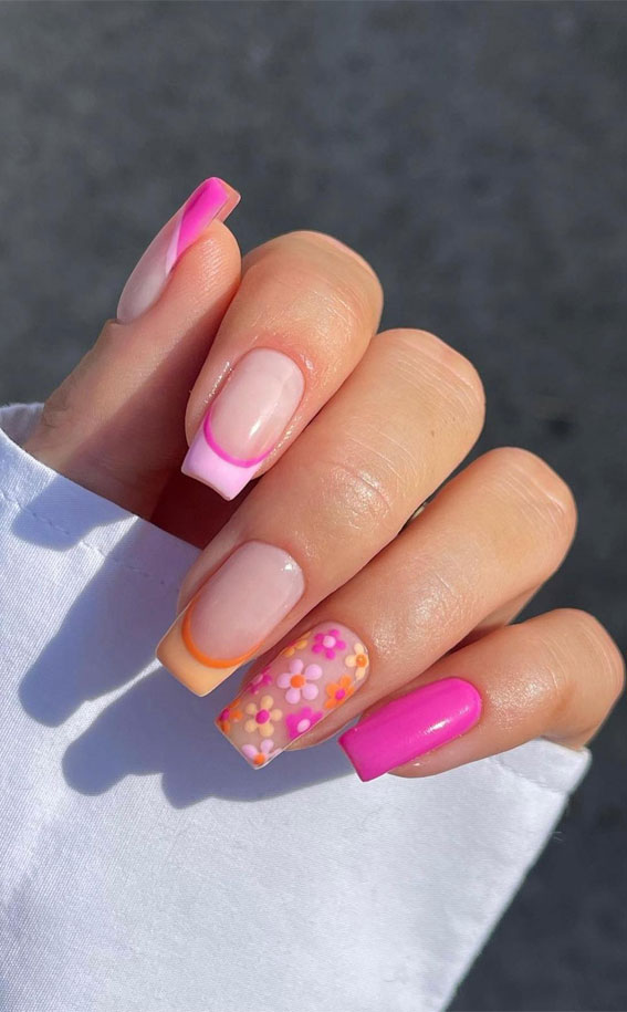 Revamp Your Nails with 17 Coloured French Tip Ideas : Vibrant Colour Nails