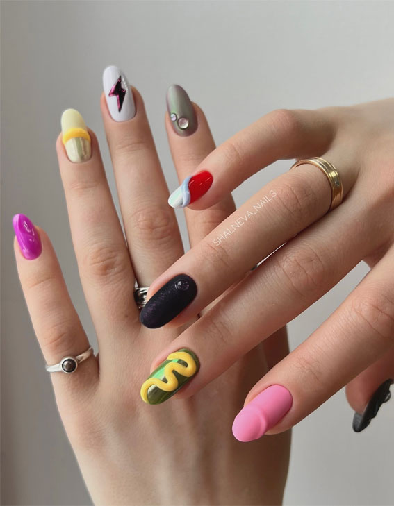 40 Cute Spring Nail Designs to Brighten Your Look : A Vibrant Spring Palette