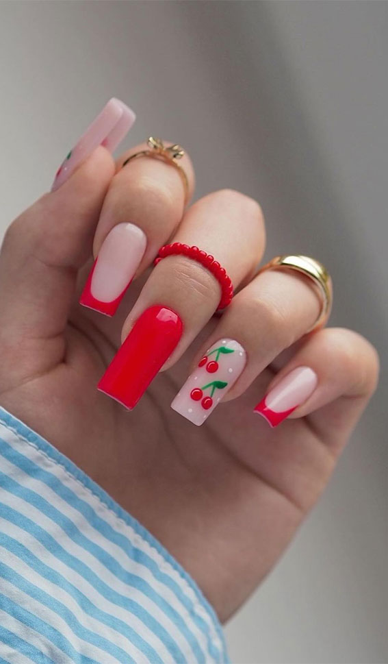 40 Cute Spring Nail Designs to Brighten Your Look : A Classic Spring Look