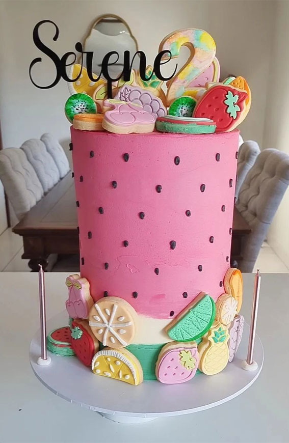 27 Summer-Themed Cake Inspirations : Pink Watermelon-Inspired Cake