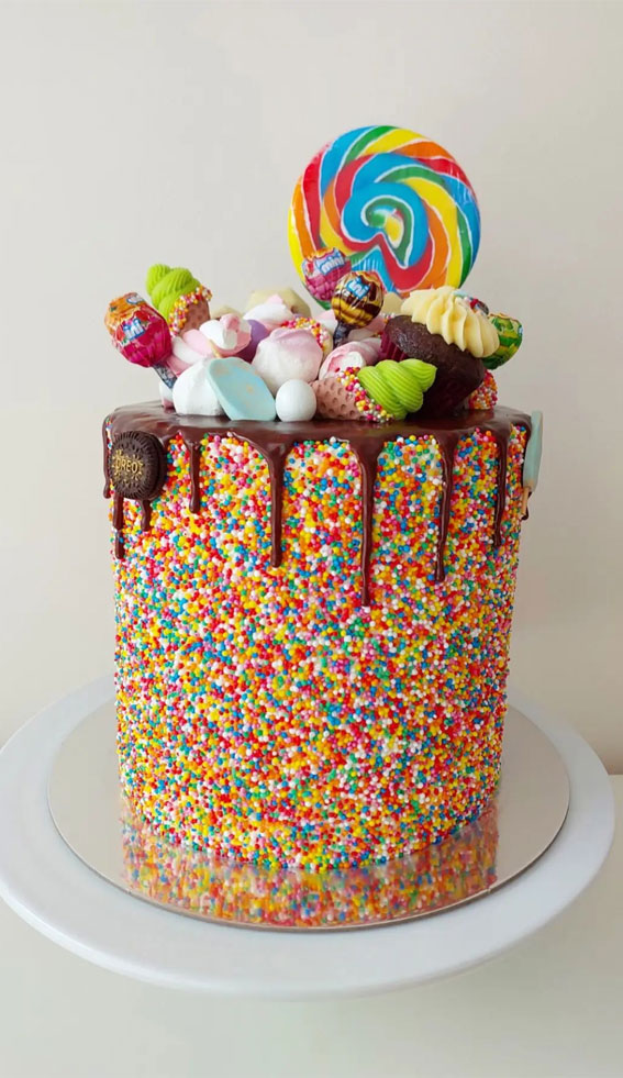 25 Sprinkle Cake Ideas to Sweeten Your Celebration : Overloaded Sprinkle Cake