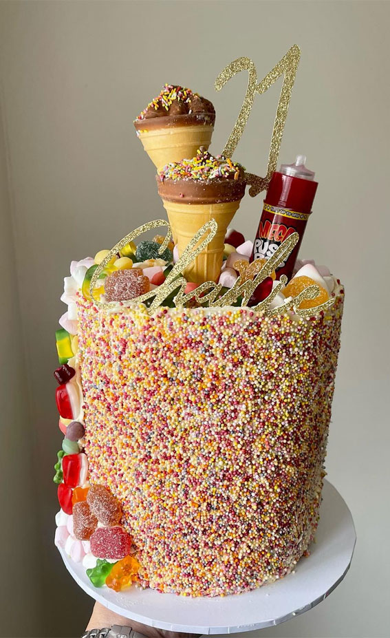 25 Sprinkle Cake Ideas to Sweeten Your Celebration : Sprinkle Cake for 21st Birthday