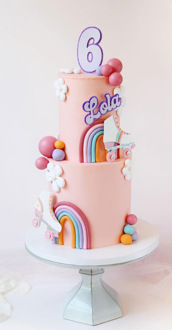 27 Summer-Themed Cake Inspirations : Two-Tiered Cake for 6th Birthday