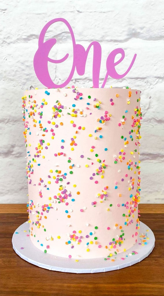 25 Sprinkle Cake Ideas to Sweeten Your Celebration : Funfetti 1st Birthday Cake