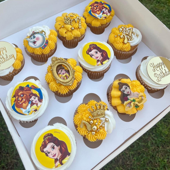 45 Cupcake Decorating Ideas For Every Occasion : Beauty And The Beast Themed Cupcakes