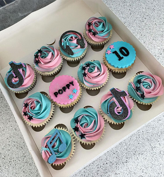 45 Cupcake Decorating Ideas For Every Occasion : TikTok-Themed for 10th Birthday