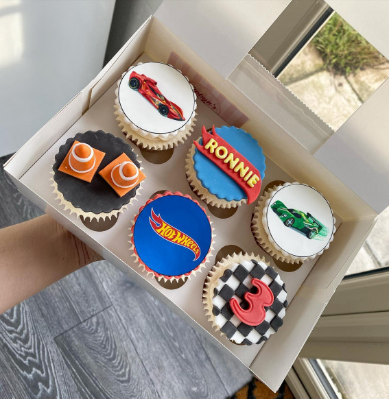 45 Cupcake Decorating Ideas For Every Occasion : Hot Wheel Theme Cupcakes