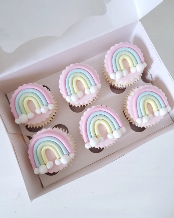 45 Cupcake Decorating Ideas For Every Occasion : Pastel Rainbow Cupcakes