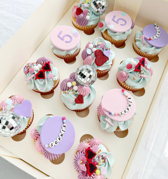 45 Cupcake Decorating Ideas For Every Occasion : Taylor Swift Era Tour Inspired Theme Cupcakes