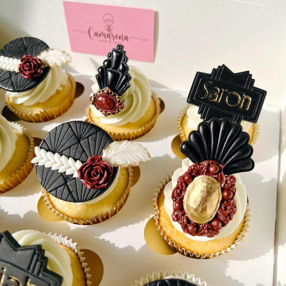 Great Gatsby Prom cupcakes, cupcakes, prom cupcakes, birthday cupcakes