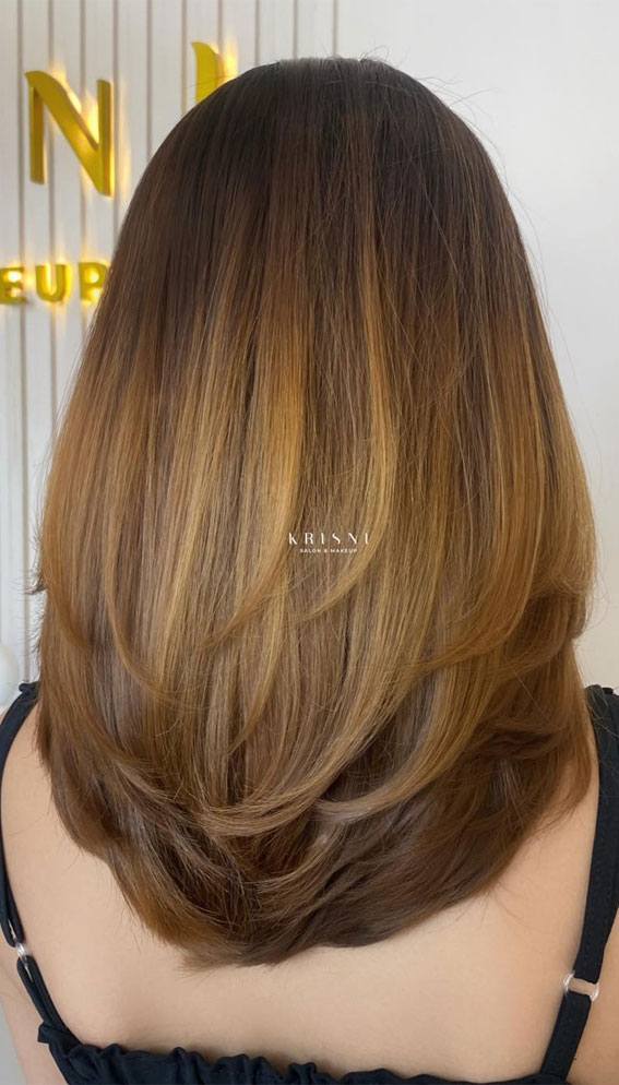 29 Versatile Layered Haircuts that Go Beyond : Ombre Brown U-Shaped Short Layers