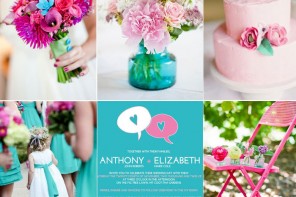 Pink and Turquoise wedding colors palette for summer wedding,summer wedding color combos,summer wedding color schemes