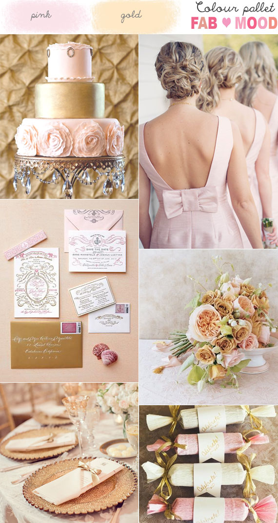 Gold Pink Wedding Colour Board