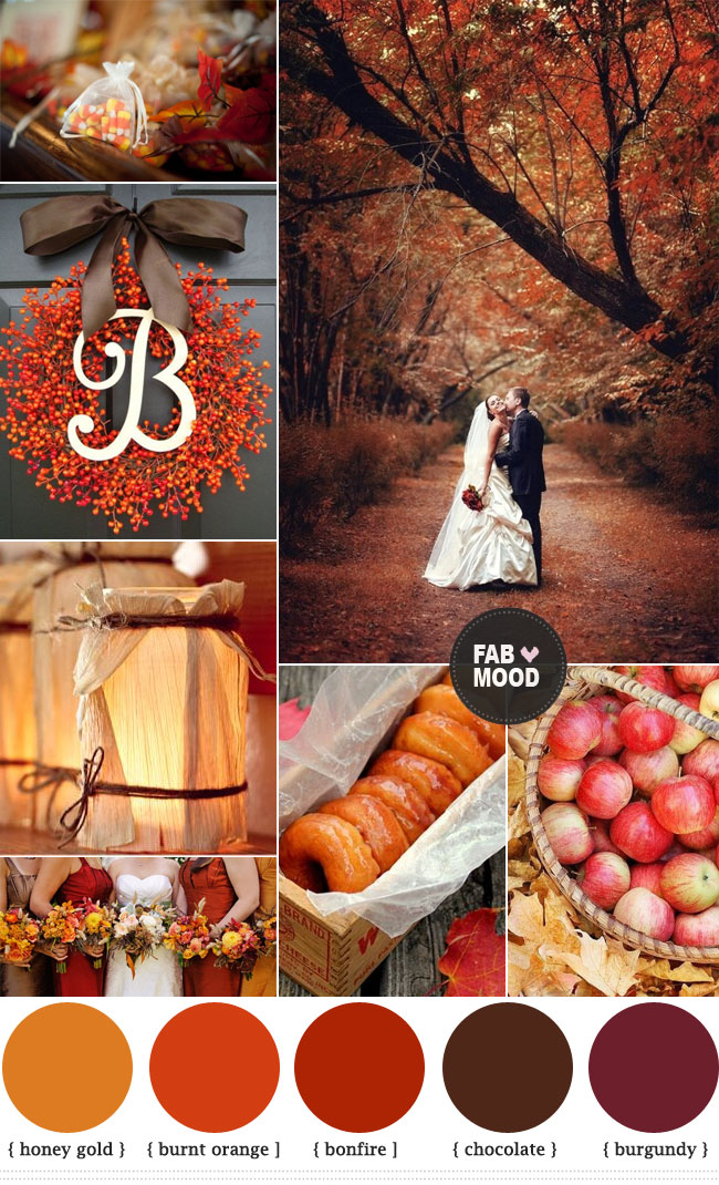 Autumn Wedding Colors { Brown Orange Wedding Colors }