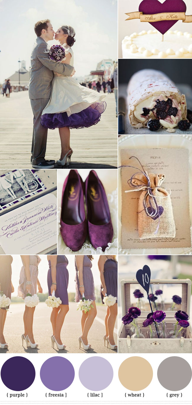 Purple Grey Wedding