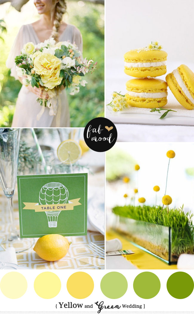 yellow green wedding colors, Yellow green wedding motif