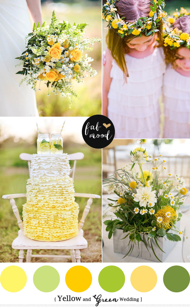 New palette Spring and Summer Wedding read more : https://www.fabmood.com/yellow-green-wedding-colors/ yellow green wedding colors, Yellow green wedding motif,yellow green wedding ideas,Green and Yellow wedding theme