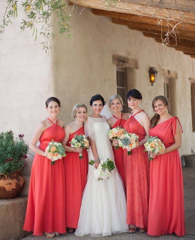 20 Coral Bridesmaid Dresses see more : https://www.fabmood.com/20-coral-bridesmaid-dresses/ Coral bridesmaids