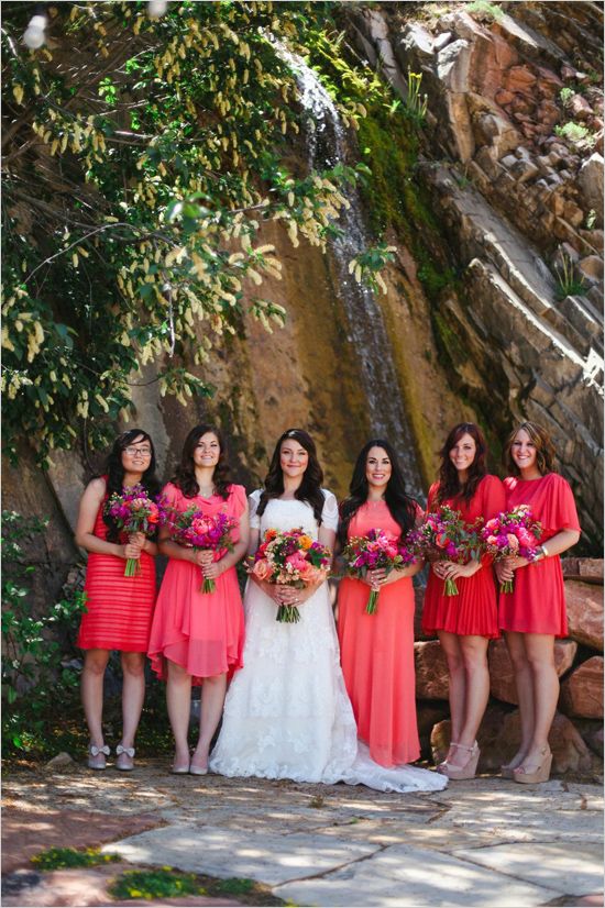 20 Coral Bridesmaid Dresses see more : https://www.fabmood.com/20-coral-bridesmaid-dresses/ Coral bridesmaids