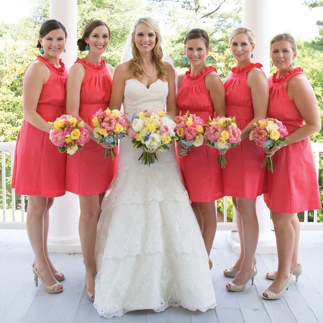 coral bridesmaid shoes