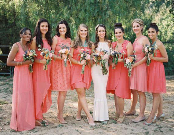 20 Coral Bridesmaid Dresses see more : https://www.fabmood.com/20-coral-bridesmaid-dresses/ Coral bridesmaids