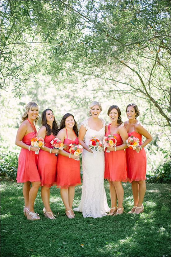 20 Coral Bridesmaid Dresses see more : https://www.fabmood.com/20-coral-bridesmaid-dresses/ Coral bridesmaids