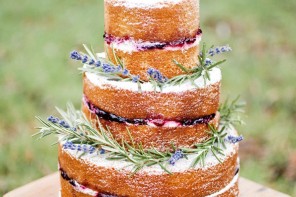 naked lavender wedding cake