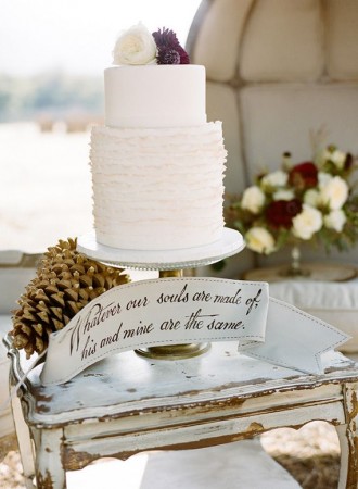 Rustic Winter wedding cake