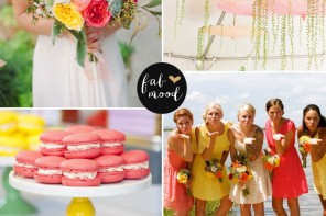 coral and yellow wedding colors,coral and yellow wedding inspirations