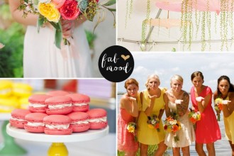 coral and yellow wedding colors,coral and yellow wedding inspirations