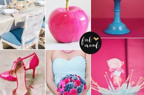blue and hot pink wedding colors palette,hot pink and blue wedding inspirations