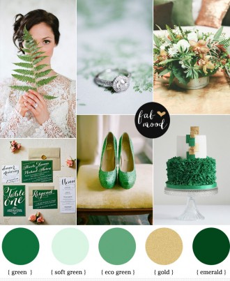 emerald and gold wedding