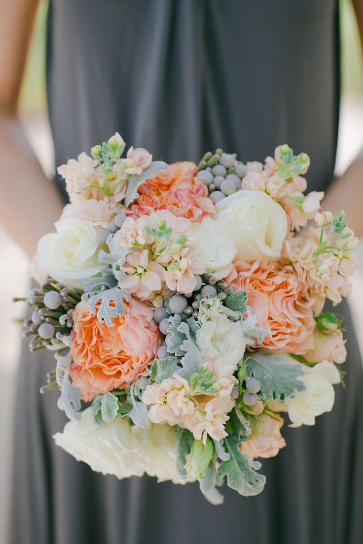 peach wedding bouquet