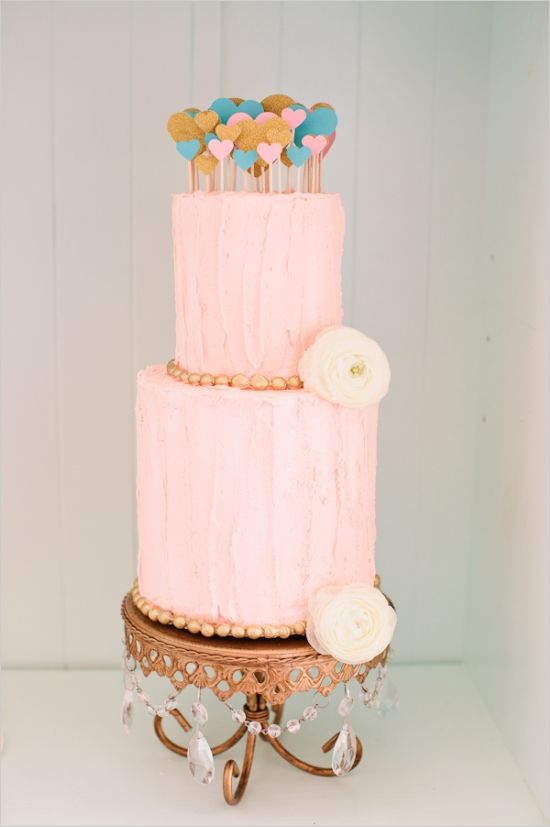  Pink  and gold  wedding  cakes 