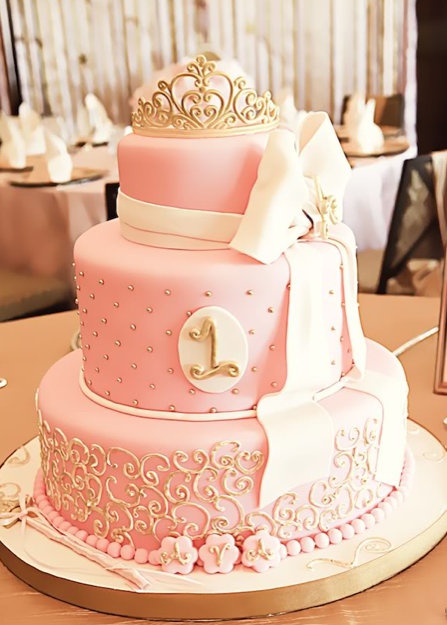  Pink  and gold  wedding  cakes 