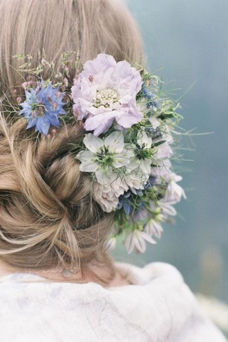 wedding updo hairstyles with blue flowers,updo wedding hairstyles with flower,wedding hairstyles,updos wedding hair