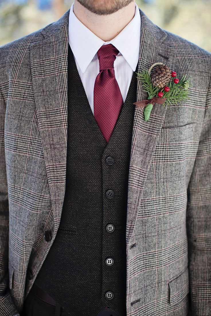 Groom Attire, Tweed, Pine Cones,groom style,